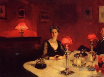  porträt - Ein Abendtisch an Nacht Porträt John Singer Sargent